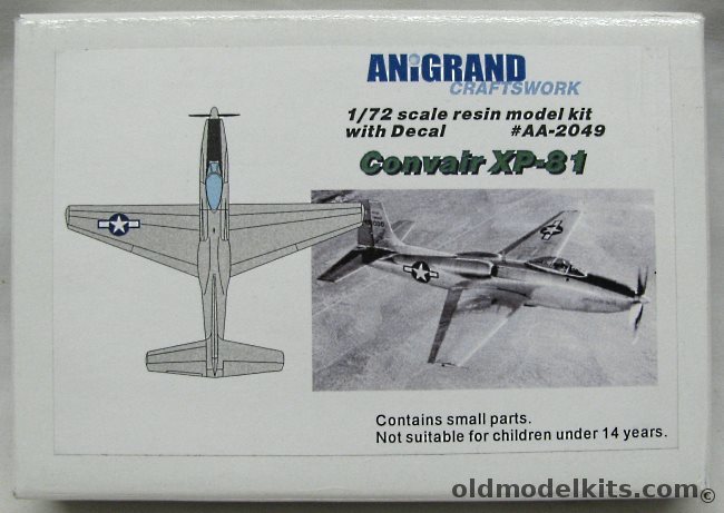 Anigrand 1/72 Convair XP-81, AA-2049 plastic model kit